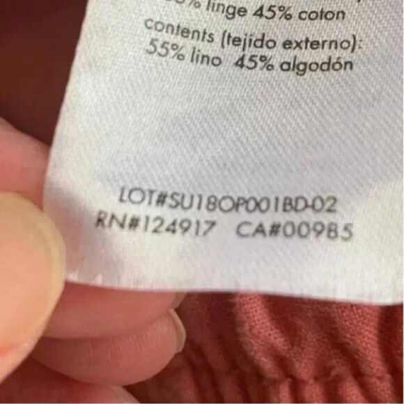 Onia Women's Linen Blend Drawstring Waist Rose Colored Pants Size Medium - Picture 9 of 11